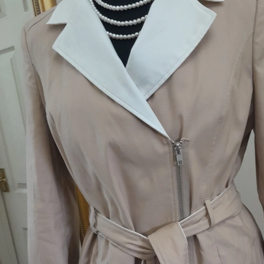 Cream and nude wrap Trench Coat Size 16 - Picture 2 of 5